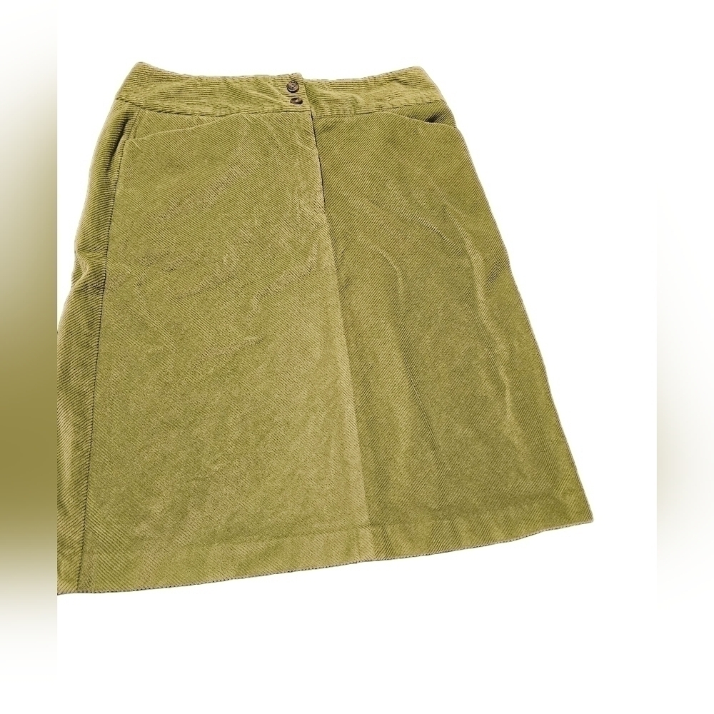 Talbott stretch green corduroy pencil skirt size 6